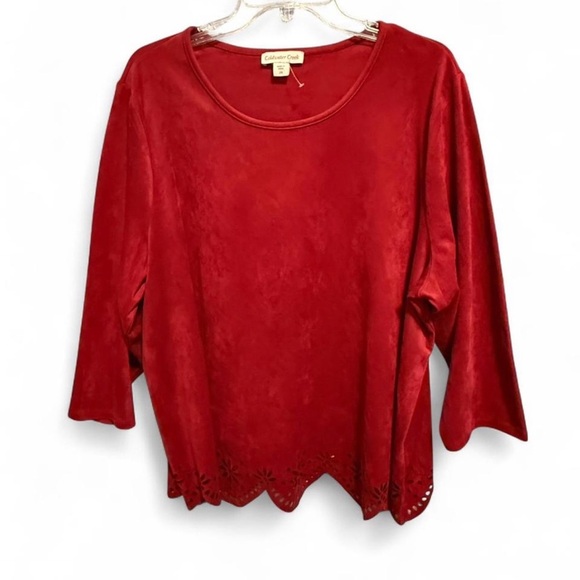 Coldwater Creek Rich Red Blouse - Picture 1 of 7